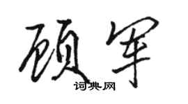 駱恆光顧軍行書個性簽名怎么寫