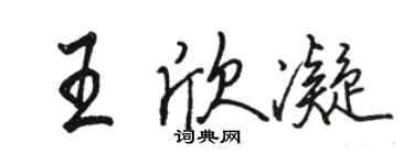 駱恆光王欣凝行書個性簽名怎么寫