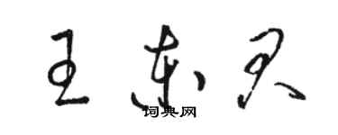 駱恆光王東君草書個性簽名怎么寫