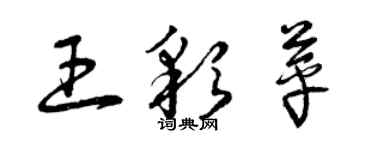 曾慶福王彩苹草書個性簽名怎么寫