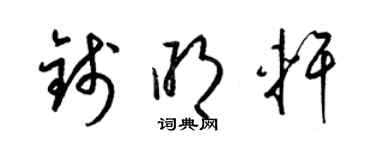 梁錦英錢明軒草書個性簽名怎么寫