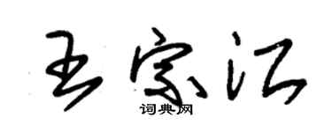 朱錫榮王宗江草書個性簽名怎么寫