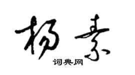梁錦英楊素草書個性簽名怎么寫