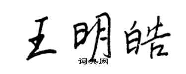 王正良王明皓行書個性簽名怎么寫