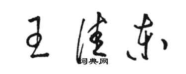 駱恆光王佳東草書個性簽名怎么寫