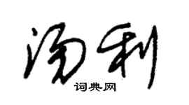 朱錫榮湯利草書個性簽名怎么寫