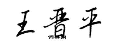 王正良王晉平行書個性簽名怎么寫