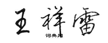 駱恆光王祥雷行書個性簽名怎么寫