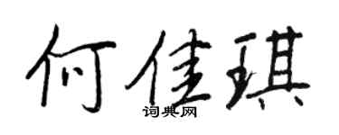 王正良何佳琪行書個性簽名怎么寫