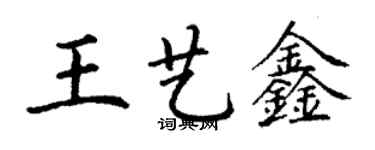 丁謙王藝鑫楷書個性簽名怎么寫