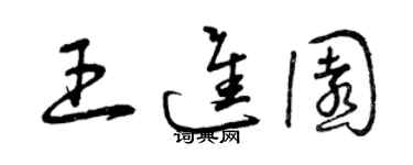 曾慶福王進園草書個性簽名怎么寫