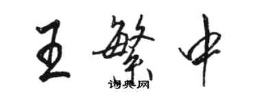 駱恆光王繁中行書個性簽名怎么寫