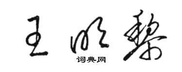 駱恆光王明黎草書個性簽名怎么寫