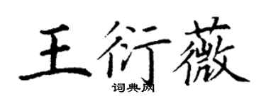 丁謙王衍薇楷書個性簽名怎么寫