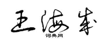 曾慶福王海成草書個性簽名怎么寫