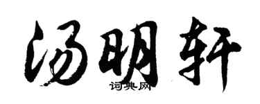 胡問遂湯明軒行書個性簽名怎么寫
