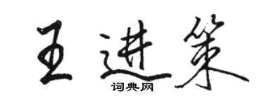 駱恆光王進策行書個性簽名怎么寫
