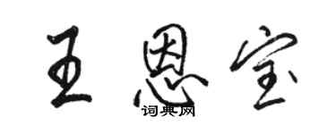 駱恆光王恩寶行書個性簽名怎么寫