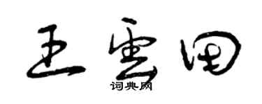 曾慶福王雲田草書個性簽名怎么寫