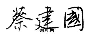 王正良蔡建國行書個性簽名怎么寫
