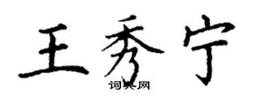 丁謙王秀寧楷書個性簽名怎么寫