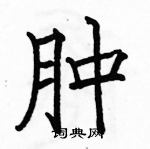 駱恆光寫的硬筆楷書腫