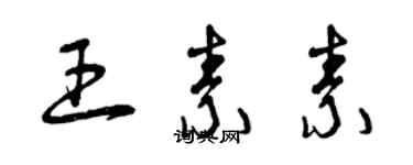 曾慶福王素素草書個性簽名怎么寫