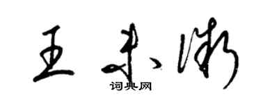 梁錦英王未微草書個性簽名怎么寫