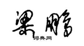 朱錫榮梁鵬草書個性簽名怎么寫