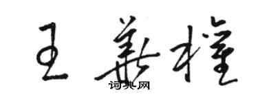 駱恆光王華權草書個性簽名怎么寫