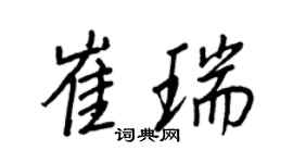 王正良崔瑞行書個性簽名怎么寫