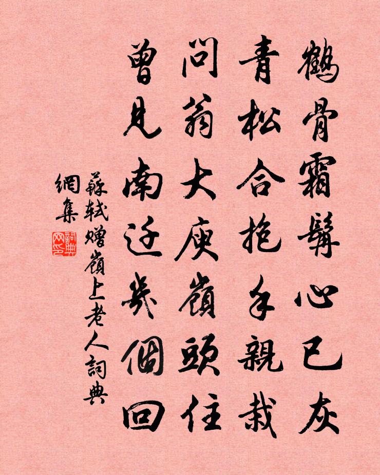 蘇軾贈嶺上老人書法作品欣賞