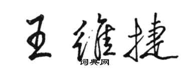 駱恆光王維捷行書個性簽名怎么寫