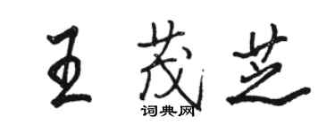 駱恆光王茂芝行書個性簽名怎么寫