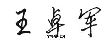 駱恆光王卓軍行書個性簽名怎么寫