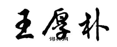 胡問遂王厚朴行書個性簽名怎么寫