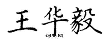 丁謙王華毅楷書個性簽名怎么寫