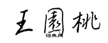 王正良王園桃行書個性簽名怎么寫