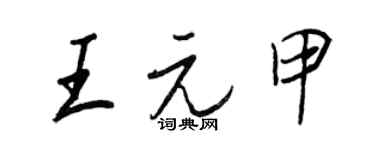 王正良王元甲行書個性簽名怎么寫