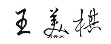 駱恆光王美棋行書個性簽名怎么寫