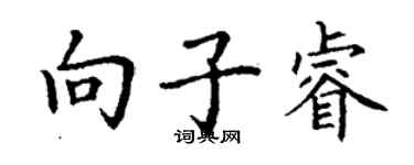 丁謙向子睿楷書個性簽名怎么寫