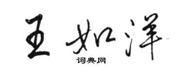 駱恆光王如洋行書個性簽名怎么寫