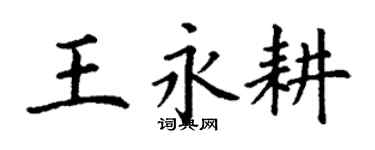 丁謙王永耕楷書個性簽名怎么寫