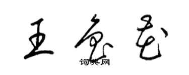 梁錦英王魯花草書個性簽名怎么寫