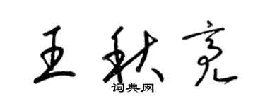 梁錦英王秋亮草書個性簽名怎么寫