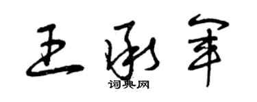 曾慶福王承軍草書個性簽名怎么寫