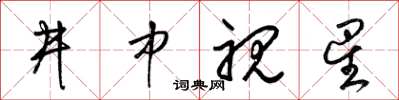梁錦英井中視星草書怎么寫