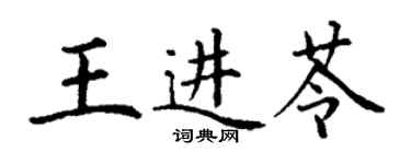 丁謙王進苓楷書個性簽名怎么寫