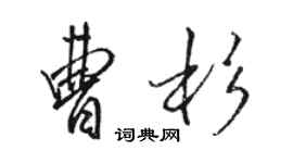 駱恆光曹杉行書個性簽名怎么寫