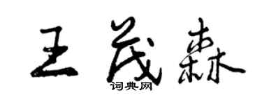 曾慶福王茂森行書個性簽名怎么寫